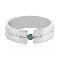 Anello in argento con Diamante Blu I3