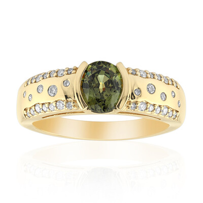 Anello in oro con Demantoide del Madagascar (de Melo)