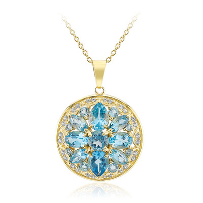 Collana in argento con Topazio Blu Svizzero