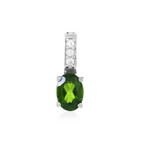 Ciondolo in argento con Diopside Russo