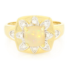 Anello placcato in oro con Opale Giavanese