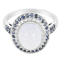 Anello in argento con Calcedonio Blu