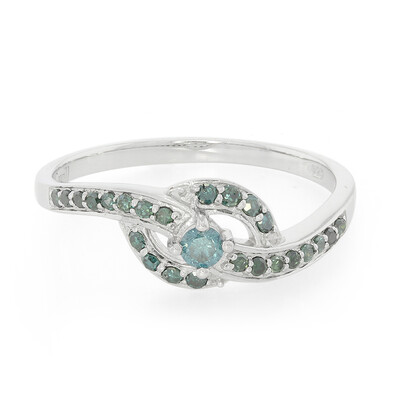 Anello placcato in platino con Diamante Fancy