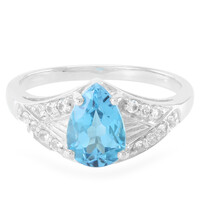 Anello da uomo in argento con Topazio Blu Svizzero