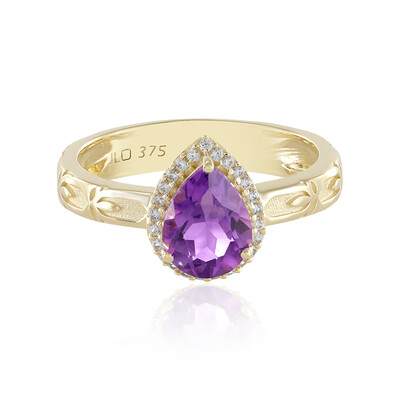 Anello in oro con Ametista Siberiana