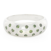Anello in argento con Diamante Verde Smeraldo