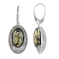 Orecchini in argento con Ambra Baltica Verde