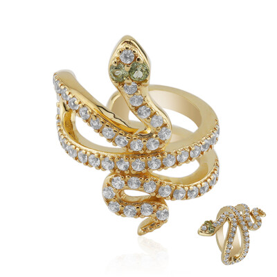 Orecchini a cerchio con clip in argento con Peridoto della Birmania