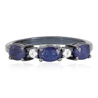 Anello in argento con Zaffiro Blu del Madagascar