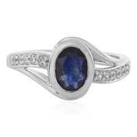 Anello in argento con Zaffiro Blu del Madagascar