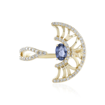 Anello in oro con Zaffiro Ceylon Blu (non riscaldato)