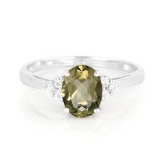 Anello in argento con Quarzo Oliva
