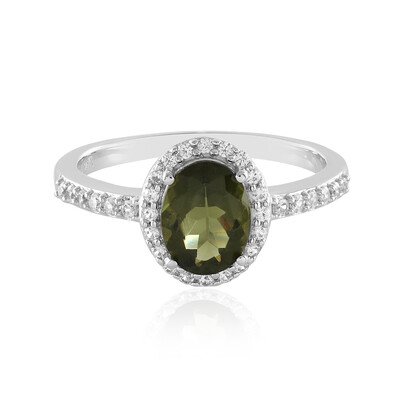 Anello in argento con Moldavite