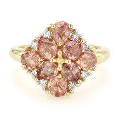 Anello in oro con Zaffiro Padparadscha (non riscaldato) (AMAYANI)
