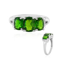 Anello in argento con Diopside Russo