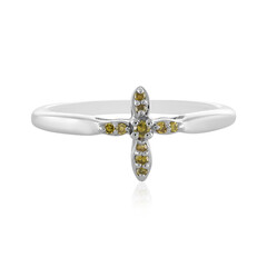 Anello in argento con Diamante Giallo I2