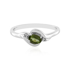 Anello in argento con Moldavite