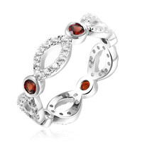 Anello in argento con Granato Mozambico