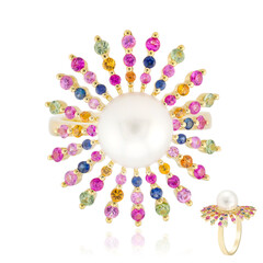 Anello in oro con Perla Bianca dei Mari del Sud (Michelle Albala)
