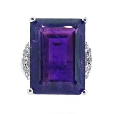 Anello in argento con Ametista Zambiana