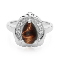 Anello in argento con Occhio di Tigre Rosso