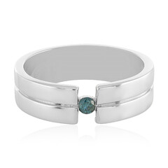 Anello in argento con Diamante Blu I3