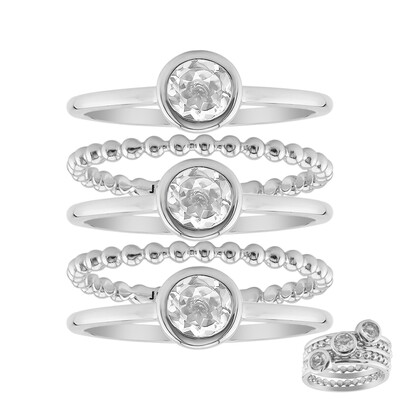 Anello in argento con Topazio Bianco