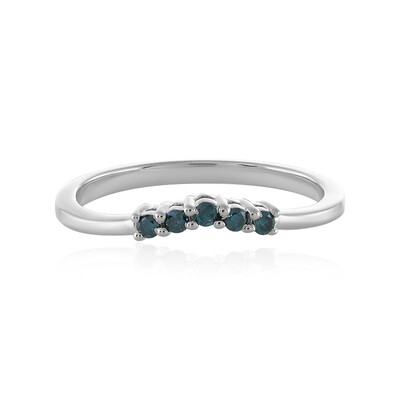 Anello in argento con Diamante Blu I3