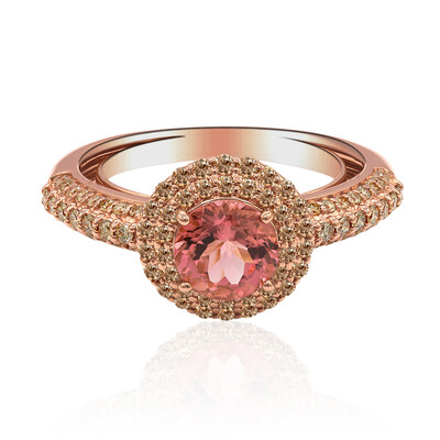 Anello in oro con Tormalina Rosa Brasiliana (Annette)