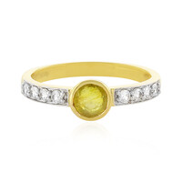 Anello in argento con Zaffiro Giallo del Madagascar