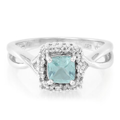 Anello in argento con Fluoroapatite Verde