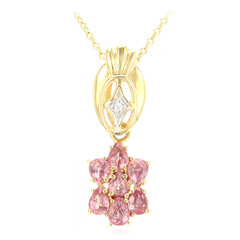 Collana in oro con Zaffiro Padparadscha (non riscaldato) (AMAYANI)