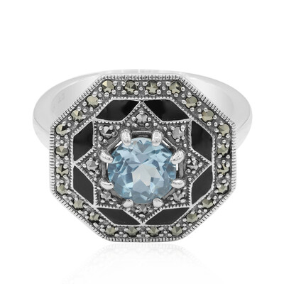 Anello in argento con Topazio Blu Cielo