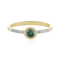 Anello in oro con Diamante Blu Cielo I4