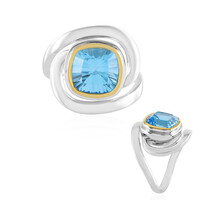 Anello in argento con Topazio Blu Svizzero