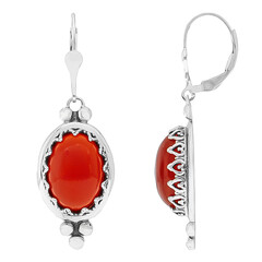 Orecchini in argento con Onice Rossa (Desert Chic)