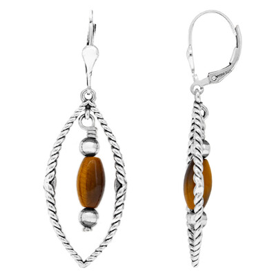 Orecchini in argento con Occhio di Tigre (Desert Chic)
