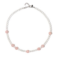 Collana in argento con Quarzo Rosa