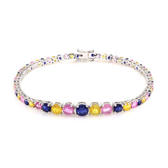 Bracciale in argento con Zaffiro Blu del Madagascar