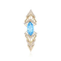 Ciondolo in oro con Topazio Blu Svizzero (de Melo)
