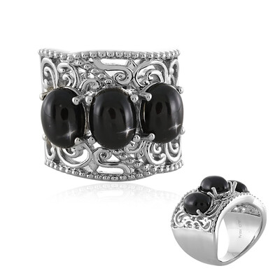 Anello in argento con Diopside Stellato d'India