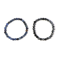Set bracciali con con Dumortierite e Ossidiana Fiocco di Neve