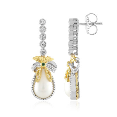 Orecchini in argento con Perla Mabe Bianca (Gems en Vogue)