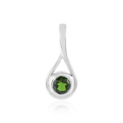 Ciondolo in argento con Diopside Russo