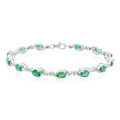 Bracciale in argento con Smeraldo Zambia
