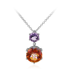 Collana in argento con Quarzo Mistico Pesca