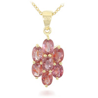 Collana in oro con Zaffiro Padparadscha (non riscaldato) (AMAYANI)