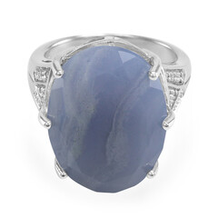 Anello in argento con Agata Lace Blu