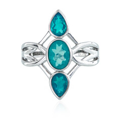 Anello in argento con Opale Blu Caraibico