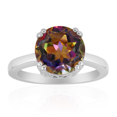 Anello in argento con Quarzo Mistico Aurora